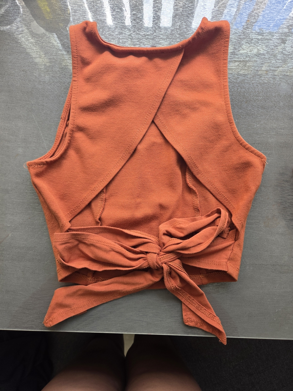 Lulu's Rust Orange Cropped Tank - Picture 4 of 5